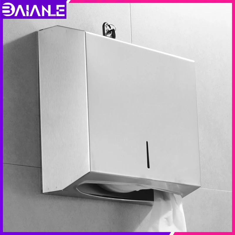 

Toilet Paper Holder Box Waterproof Bathroom Stainless Steel Paper Towel Dispenser Wall Mounted WC Tissue Roll Paper Holder Rack