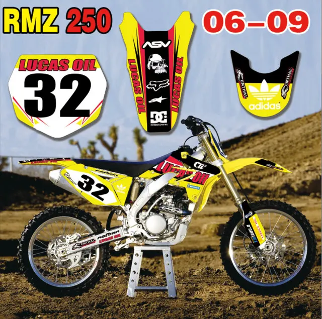 Велосипед рисунки стикеры наклейки фон для SUZUKI RMZ250 РМЗ 250 2006 2007
