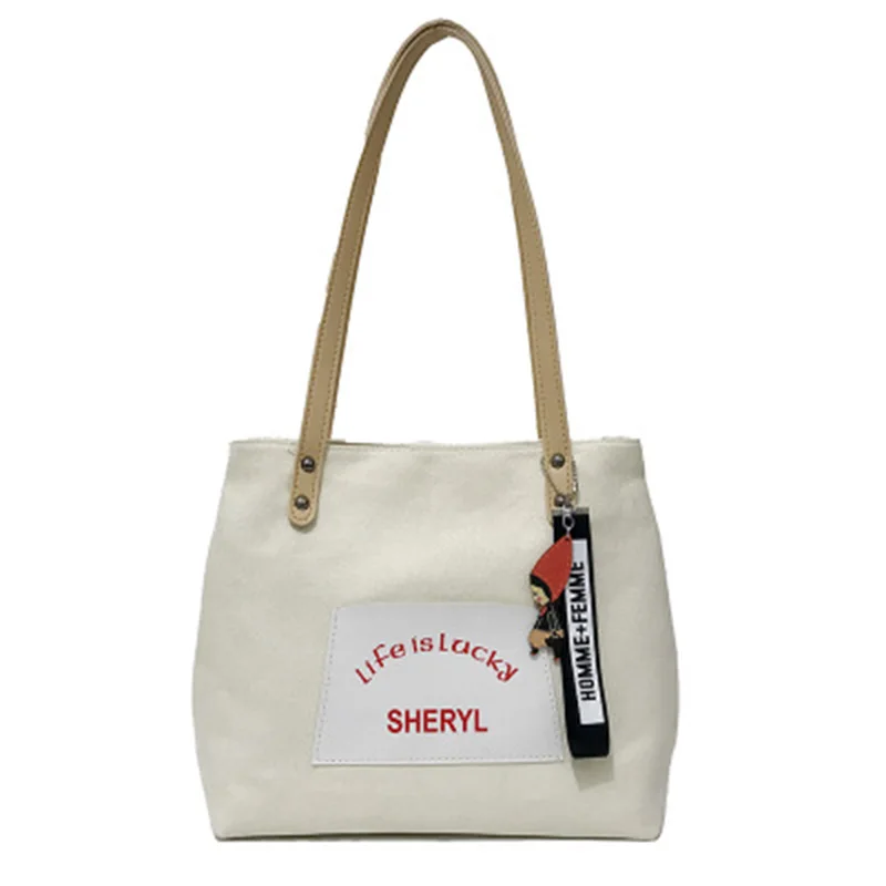 

Ins super fire canvas bag female 2019 new wave autumn Korean fashion casual wild single shoulder Messenger bag tote bag