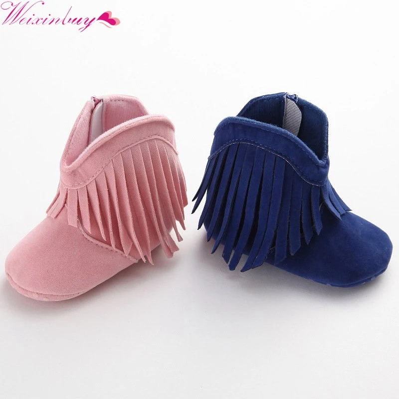 Bebe Moccs/мокасины для новорожденных девочек и мальчиков; однотонная обувь с бахромой; мягкая детская нескользящая обувь на нескользящей подошве; 0-18 месяцев