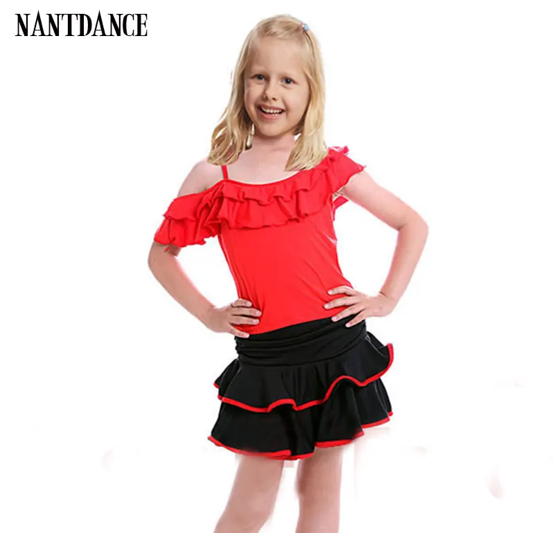 

Платье для латиноамериканских девушек с блестками для бальных танцев, Детская Современная сценическая одежда для выступлений, праздничные танцевальные костюмы для сальсы