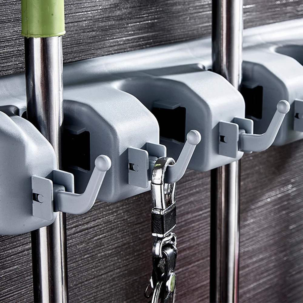 1 Pc Wall Mounted Mop Rack Brush Broom Holder 5/4/3 Position Hangers Organizer Storage Kitchen Bathroom Hooks Tool Organization 1 Pc Wall Mounted Mop Rack Brush Broom Holder 5/4/3 Position Hangers Organizer Storage Kitchen Bathroom Hooks Tool Organization