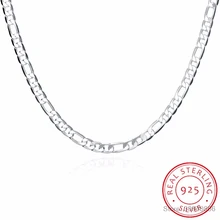 LEKANI, 925 пробы, Серебряное мужское ожерелье, ювелирное изделие,, серебро, 6 мм, 20 дюймов, 50 см, трендовая длинная Фигаро цепочка, ожерелье, хорошее ювелирное изделие