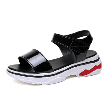 

Vogue Leather Shoes Woman Sandals Gladiator Wedge High Heel Wedges Sandalia Feminina Floral Sandalias Platform