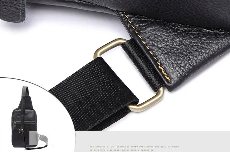 DISNOCI Мужская мода Crossbody Сумка Высокое качество пояса из натуральной кожи нагрудная сумка для путешествий сумки на плечо для мужчин груди пакет