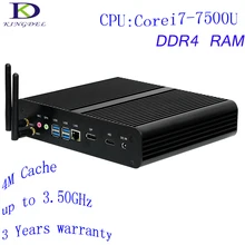 Kingdel Newest Fanless Mini PC,7th Gen. Kaby Lake CPU i7 7500U,Intel HD Graphics 620,Desktop Computer,1*DP,1*HDMI,Wifi,Windows10