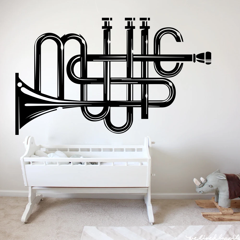 Music Typography Wall Sticker Bedroom Nursery Large Music Enthusiasts Plain Music Wall Decal Kids Room Living Room Kitchen Decor (2)