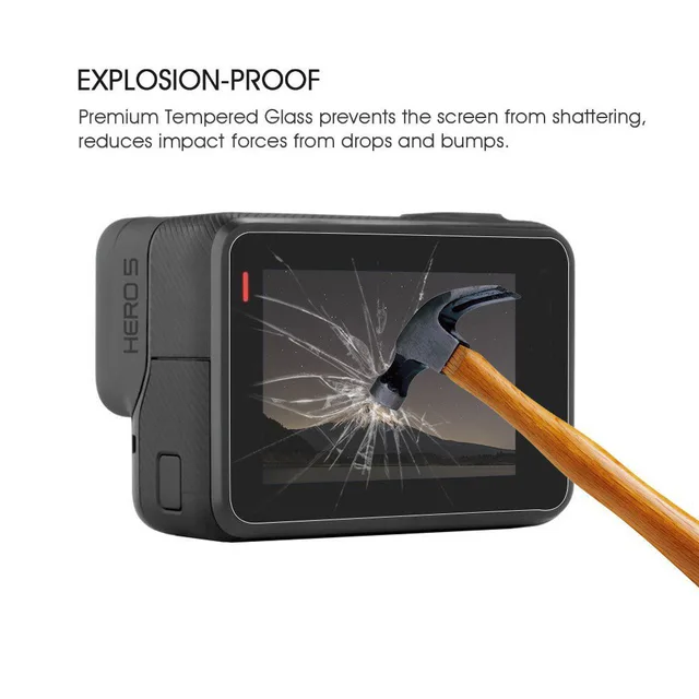 Screen + Lens Tempered Glass Portector Film For GoPro Hero 6 5 GoPro5 Glass Protection film Action Sports Camera Accessories