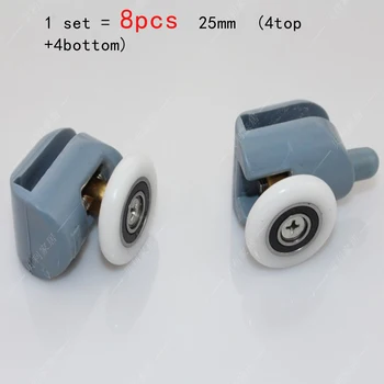 

8PCS Single Shower Door Rollers/Runners/Pulleys Top or Bottom 25mm Wheel