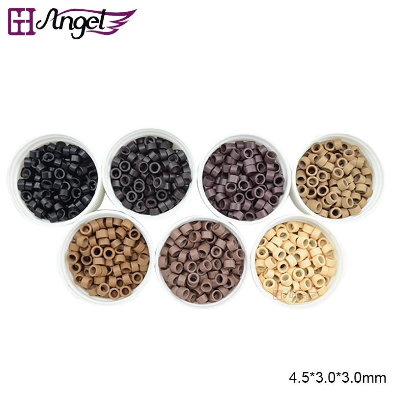 

Wholesale 5000pcs 4.5*3*3mm Aluminium Hair Beads Micro Rings/Links with Screw for Nail Stick Tip Hair Extension Attaching