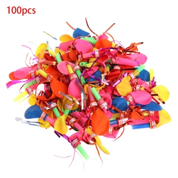 

100Pcs/set Whistle Balloons Trumpet Child Birthday Party Supplies Toys Gifts Whistle Balloon