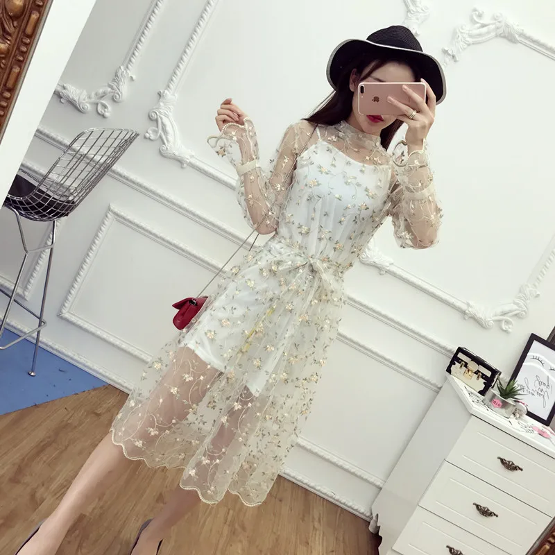 2017 New Spring font b Women b font font b dress b font Flare Sleeve Spaghetti