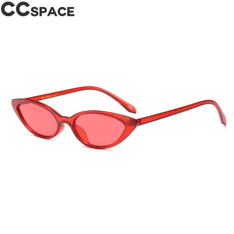 45586 сексуальные роскошные маленькие солнцезащитные очки "кошачий глаз" для мужчин и женщин, овальные оттенки CCSPACE, винтажные, брендовые модные очки UV400 - Цвет линз: C1 Red