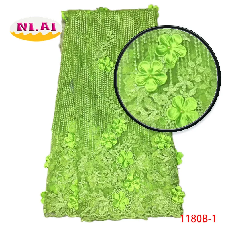 Buy Emerald Green Latest African Lace Fabric Wedding