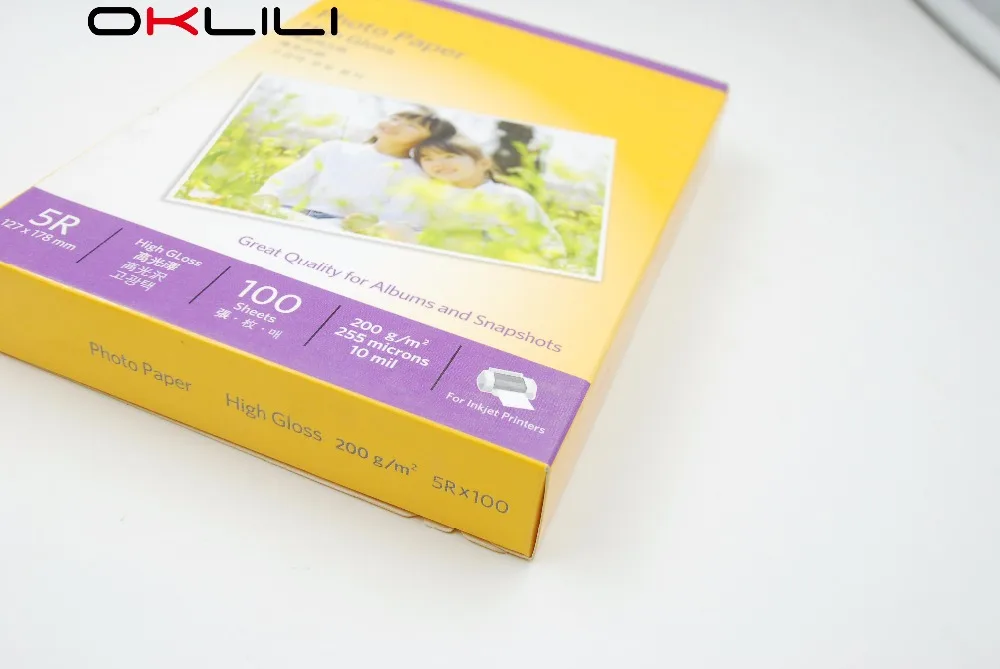 

ORIGINAL NEW Kodak 5R x 100 High Gloss glossy Photo Paper 127 x 178 mm 100 sheets 200g 255 microns 10 mil for Inkjet Printer