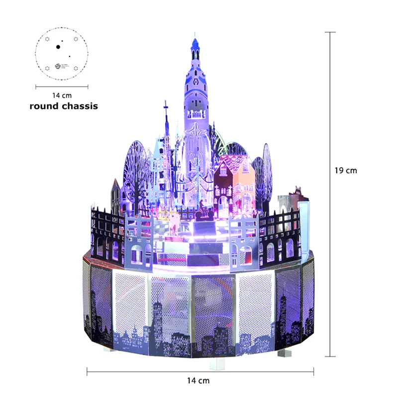 3D металлическая модель-головоломка, музыкальная шкатулка, рождественский подарок, музыка и светильник, музыкальная шкатулка, подарок на день Святого Валентина# замок, стиль, тема, сделай сам, для детей и взрослых
