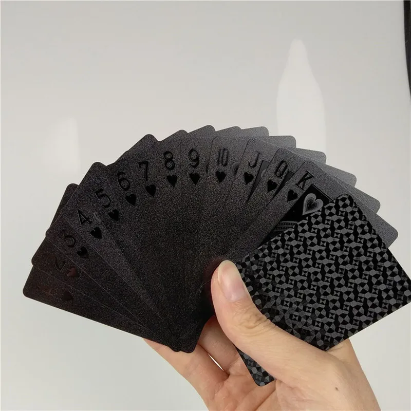 Черный бриллиант покер палуба пластиковые игральные карты, настольные игры Speelkaarten ПВХ карты креативный подарок стандартные игральные карты