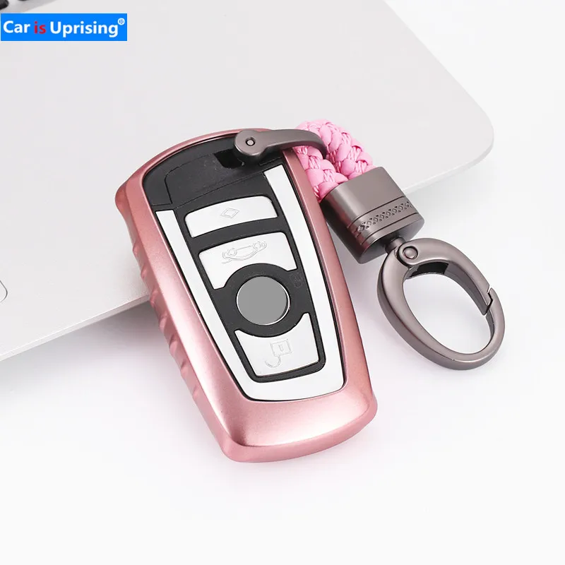 

TPU Car Key Case Cover Keychain For BMW 5 GT 530 F07 F30 525li X3 X4 Key Bag Rings Woven Buckle Key Holder For BMW 1 2 3 4 5 6 7