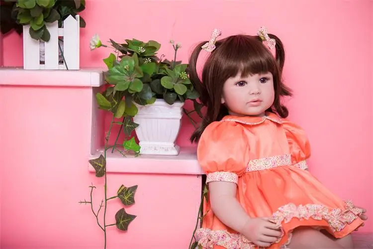 60 см Силиконовая Кукла Reborn игрушки как настоящие 24 дюймовые виниловые куклы