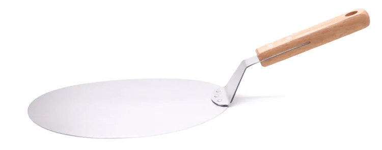 FEIGO 10 дюймов из нержавеющей стали с деревянной ручкой Для Выпечки Пиццы лопатка для перемещения торта лоток подвижная пластина DIY шпатель для печенья Лопата F183