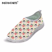INSTANTARTS/женские туфли на плоской подошве с объемным принтом Хаски; повседневная обувь из сетчатого материала; летняя дышащая обувь без застежки на плоской подошве; лёгкая подошва