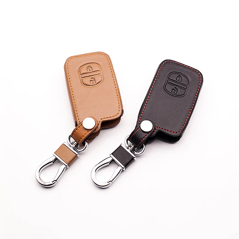 Новейший автомобильный кожаный чехол для ключей для Toyota Camry Highlander Crown Prado Land Cruiser Vitz Prius Intelligent key Case защитный чехол