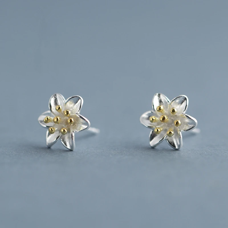 

MIESTILO Nature Love Gold Bud 925-sterling-silver Small Lily Flower Stud Earrings | Cute Sterling-Silver-Jewelry Christmas Gift