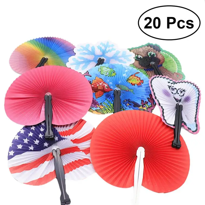 

20PCS Folding Fans Mini Portable Small Cute Fans for Student Gift Summer Hot Child Hand Fans Random Style