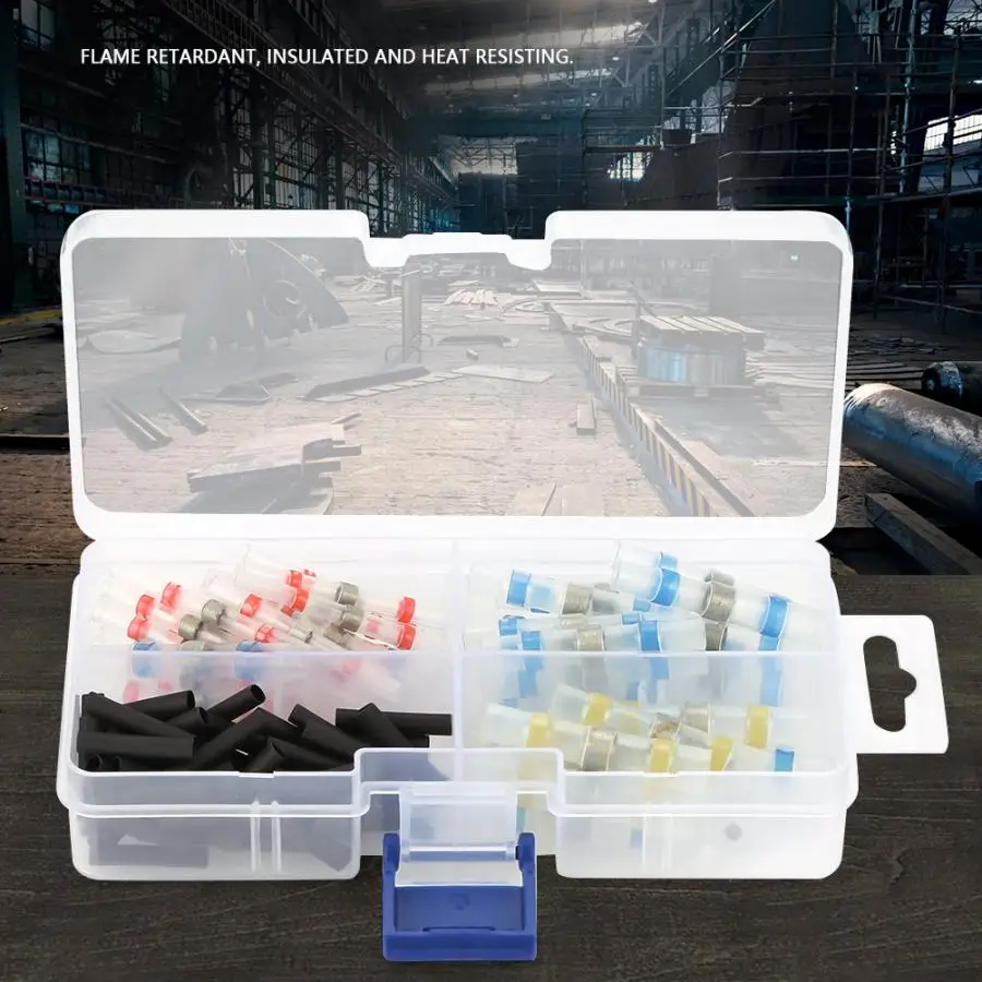 

100Pcs/Set Heat Shrink Tube Sleeve Heat Shrink Sleeve Wire Cable Crimp Terminals Connector connecteur electrique
