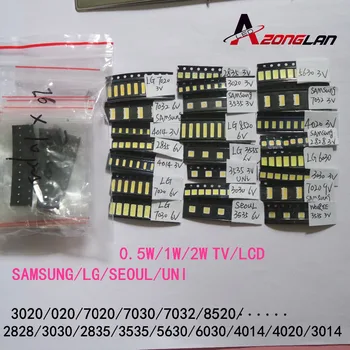 

17 values *10pcs=170PCS Cold white For TV Backlight Beads 2835/3030/3535/4014/5630/6030/7020/7030/4020 1W/0.5W SMD LED Kit 3V/6V