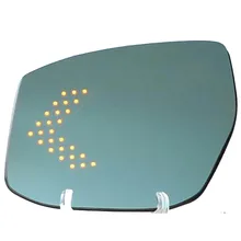 Multi curvature blue wide angle led arrow turn signal heat defog door rear view mirror for