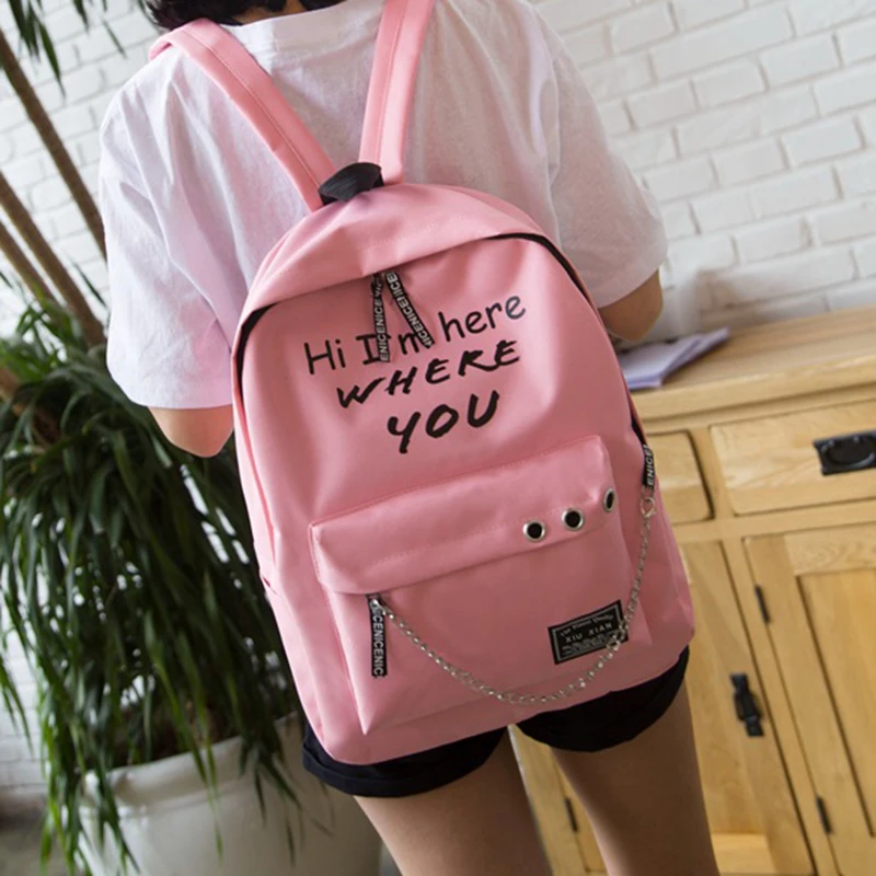 

Solid Color Canvas Backpack Women Rucksack College School Bags For Teenage Girls Harajuku Bag Mochila De Mujer Back To School