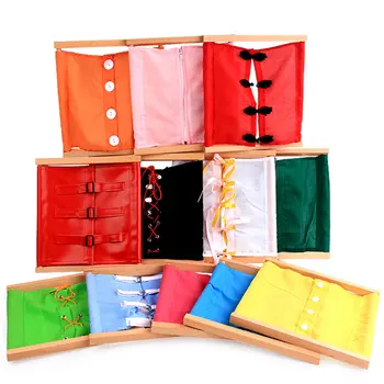 

Wooden Montessori Toys Baby Practical Life Buttons Dressing Frame Preschool Educational Learning Toys For 1 2 3 Years Olds E2464