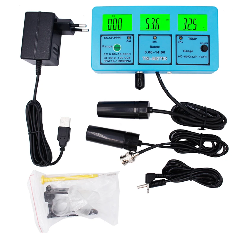 

Professional 5 in 1 Multi-parameter Water Quality Monitor ph Meter PH-117 tester TDS Analysis with EU Plug 47%Off