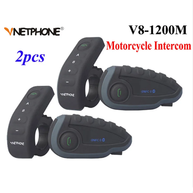 Bluetooth-гарнитура Vnetphone V8 для мотоциклетного шлема 1200 м 2 шт. | Автомобили и мотоциклы