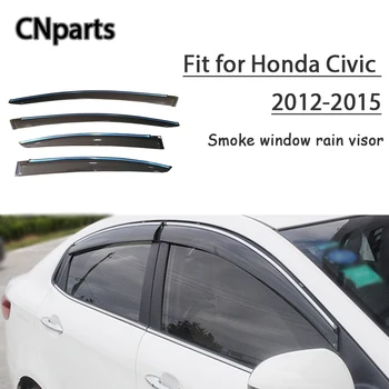 

CNparts 4pcs ABS For Honda Civic 2012 2013 2014 2015 Car Smoke Window Visor Keep Fresh Air convection Accessories