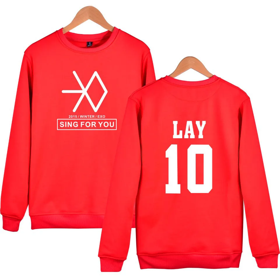 Корейская Популярная певица EXO монолитная толстовка женская хлопковая XIUMIN SEHUN