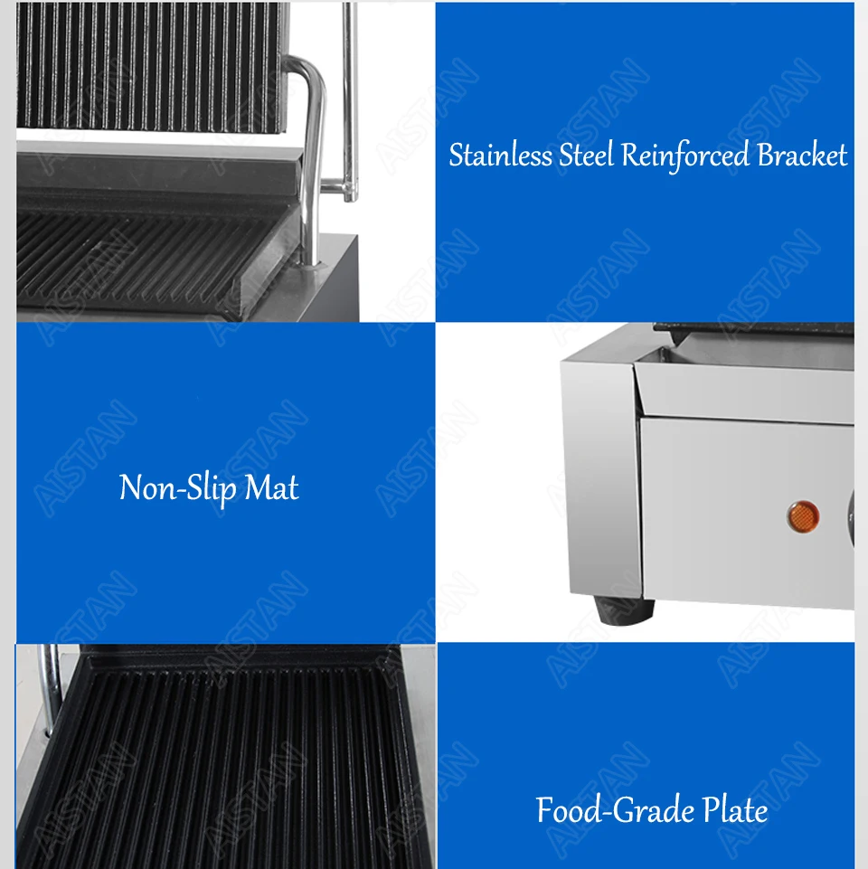 EG811/EG813/EG815 Single/Double Plate Commercial Electric Table Top Panini Grill Machine of Catering Equipment
