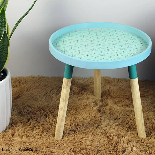 knock down round 3 legs europe modern small round wooden side table (2)