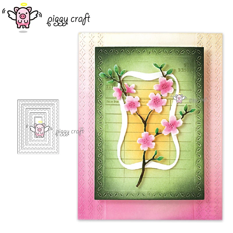 

Piggy Craft metal cutting dies cut die mold New rectangular frame Scrapbook paper craft knife mould blade punch stencils dies