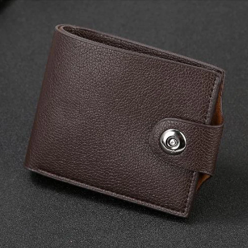 Роскошный кожаный бумажник, модный короткий Мужской кошелек на каждый день, однотонный мужской кошелек с отделением для монет, мужской кошелек