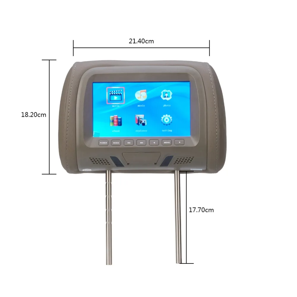 7 дюймов Экран монитор подголовника автомобиля мультимедийный плеер Поддержка 2