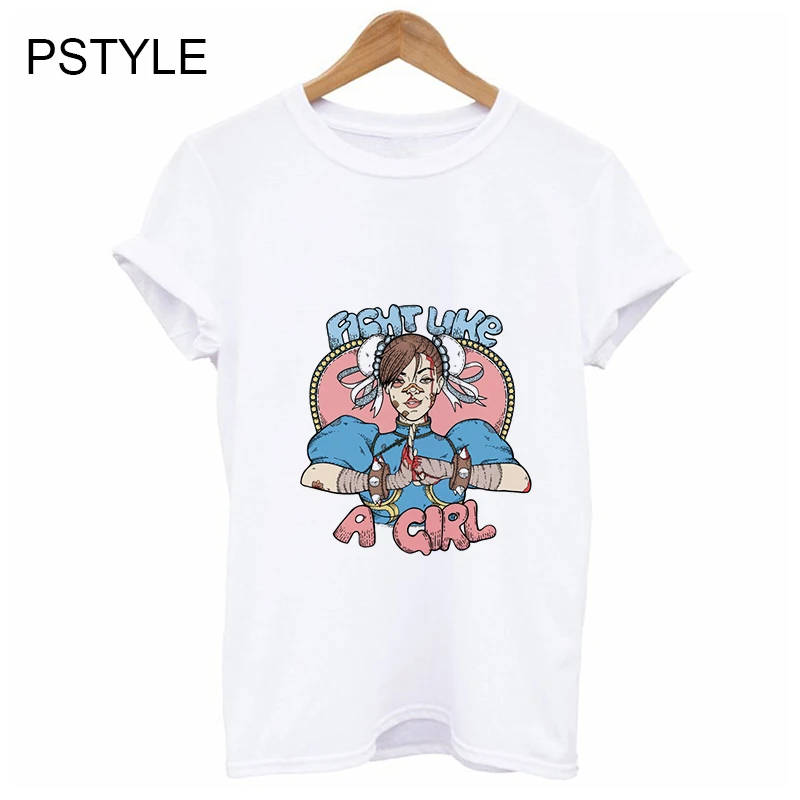 

summer women tshirts fight like a girl letter print short sleeve tee shirt femme Feminism Feminist basic hipster tumblr t-shirt