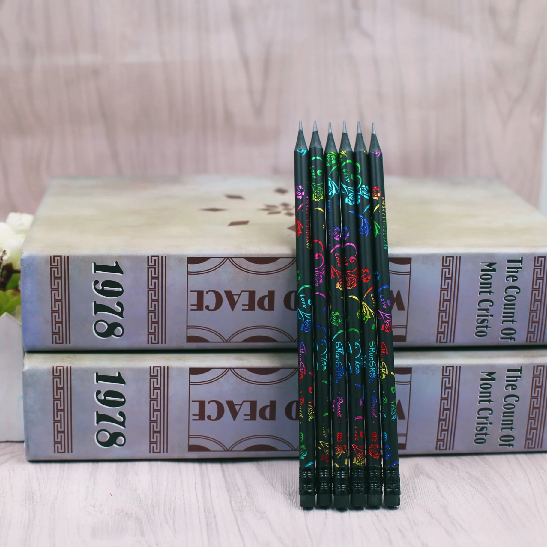 12 шт./лот DIY милые пластиковые черные заполненные прочные HB Рисование карандаш