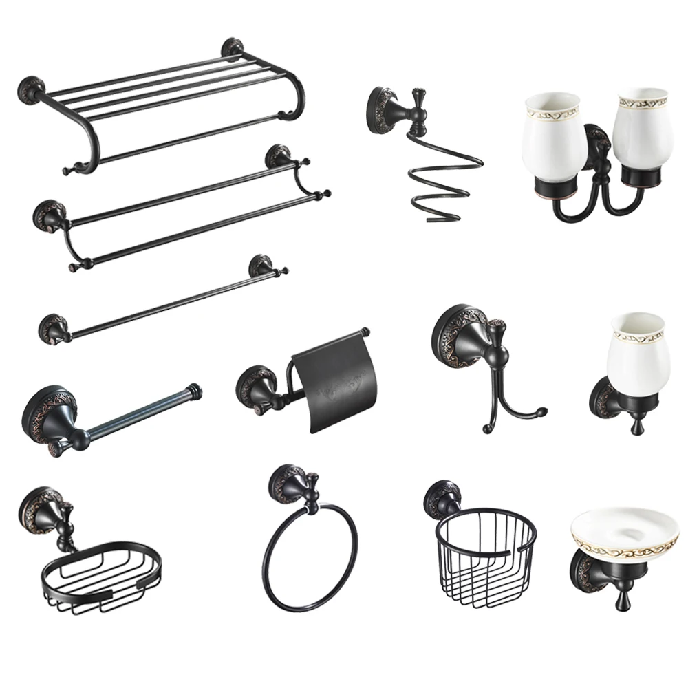 Carved Bathroom Hardware Sets Antique Safety Handrail Soap Dish paper Holder Rack Solid Brass European Bathroom Accessories Set Carved Bathroom Hardware Sets Antique Safety Handrail Soap Dish paper Holder Rack Solid Brass European Bathroom Accessories Set