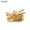 ZHUKOU New copper Dragon head beads Gold plated accessories for Bracelet jewelry 12x27mm spacer beads wholesale ► Photo 1/6