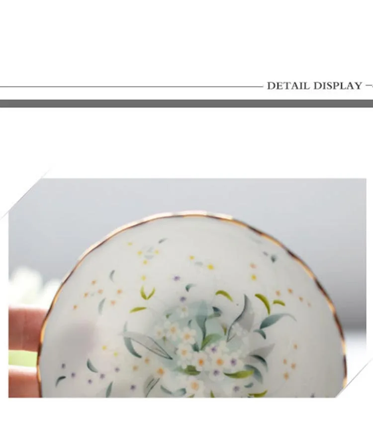 200 мл креативный пасторальный цветочный расписной керамический костяной фарфор кофейная чашка с блюдцем комплект | вода молоко чай Кружка посуда для напитков с ложкой