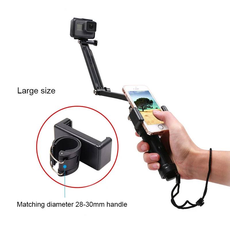 Монопод для телефона с зажимом и Gopro Hero 7 6 5 4 3 + аксессуары экшн камеры Xiaomi Yi SJCAM