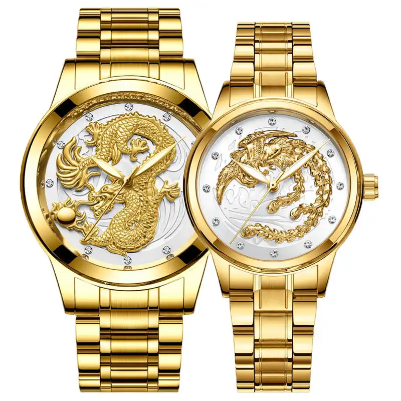 Liefhebbers Horloges Vrouwen Mannen Horloge Staal Lichtgevende Polshorloge Fngeen Mode Luxe Mannelijke Klok Vrouwelijke Horloge Gouden Paar Horloges|Geliefdes Horloges| - AliExpress