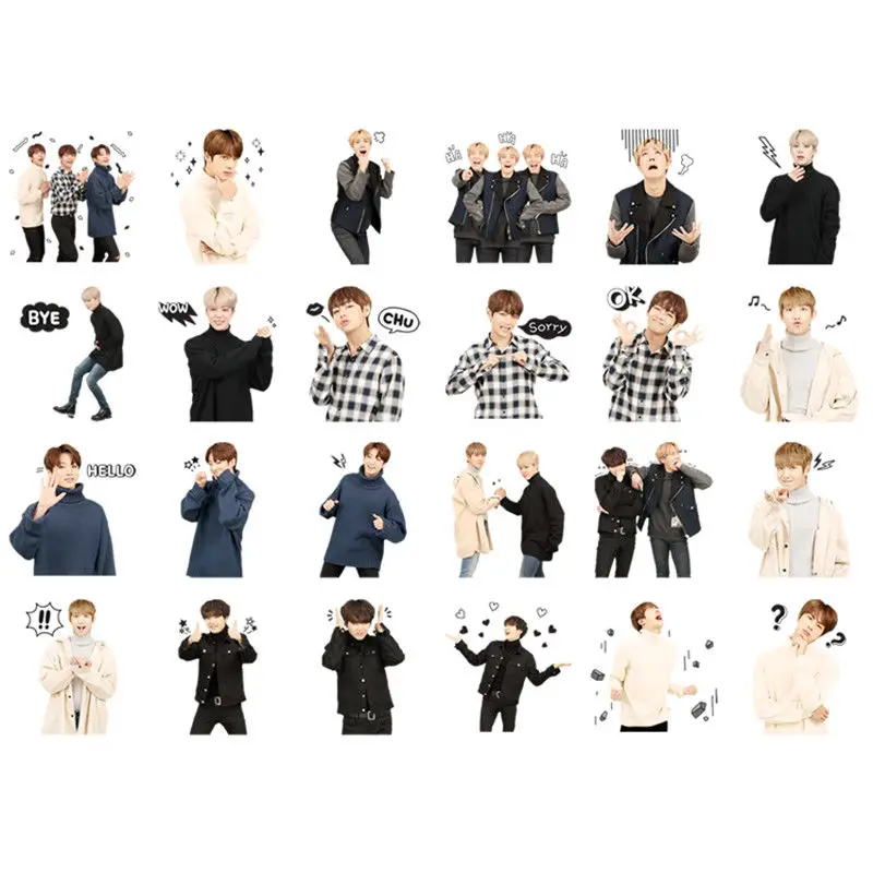 SGDOLL Kpop Bangtan Boys BTS Чжон Кук лица наклейка со смайлом наклейки записки 24 шт наклейки